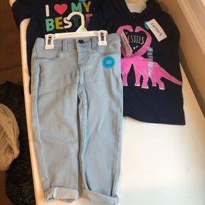 NWT CARTERS JEANS AND LIGHTWEIGHT HOOD SHIRTS